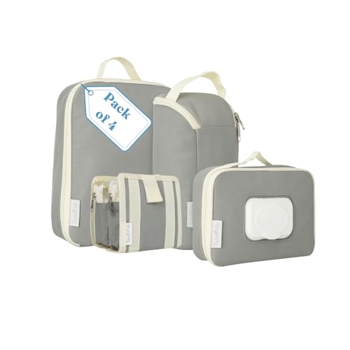 Diaper Bag Organizer Set – Travel Packing Cubes for Baby Essentials, Newborn Must Haves, Diaper Bag Accessories, Wipes Pouch, Snack Pouch – For Boys, Girls, and On-the-Go Parents